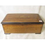 A 19th century Timbres Visibles, Swiss musical box having a marquetry inlaid rosewood case,