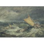 *AFTER JOSEPH MALLORD WILLIAM TURNER. The Shipwreck, watercolour, unframed, 8 1/2 x 11 1/2 in