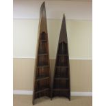 Two open sets of Shelves, made from boats, 7ft 9in and 7ft high