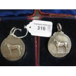 Two Mappin & Webb Hunters’ Improvement & National Light Horse Breeding Society (NLHBS) silver