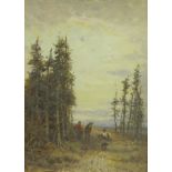 WILLIAM MANNERS RBA. Home through the Wood; and Faggot Gatherers, signed, watercolour, 14 x 9 1/2