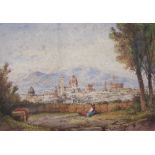 *GABRIEL CARELLI. Near Florence, signed, watercolour, unframed, 7 x 10 in; and four unframed