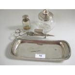 A George III silver Snuffer Tray, London 1806, maker: TG, IG and IC, plated Candle Snuffers, an