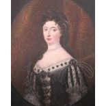 *CIRCLE OF GEORGE PERFECT HARDING. Portrait of a Lady, wearing a black dress, embellished with