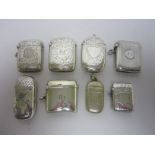 Six silver and two plated Vesta Cases