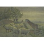 *WILLIAM SIDNEY COOPER. Cattle by a Barn; and Drover and Sheep on a Bridge, signed, watercolour,