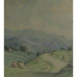 MARTIN HARDIE. A Road near Ajaccio, pen, ink and watercolour, 10 1/2 x 8 1/2 in. Provenance: with