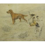 GEORGE VERNON STOKES, Hunting Dog Studies, coloured etchings, pencil signed and numbered,Pl 11 x
