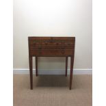 A Sheraton satinwood enclosed Dressing Stand fitted frieze pull out writing surface, drawer below,