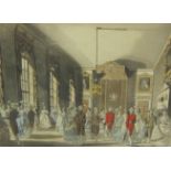 *AFTER ROWLANDSON & PUGIN. ‘Drawing Room, St. James’s; and The Hall, Carlton House; aquatint