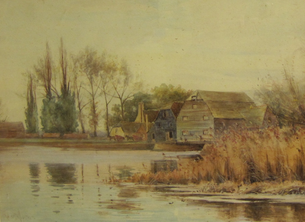 ROBERT WINTER. The Old Mill, Haughton (near Huntingdon), watercolour, 12 1/2 x 16 in;