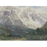 T.W.B. FORSTER. A view towards the Col. du Geant (Spain) from the south side, signed with