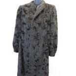 A brown astrakhan Ladies Coat and a brown 3/4 length Fur Coat, both mid 20th Century