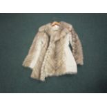 A feather worked pastel mink mini coat with leather inserts, 1960’s