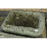 A stone rectangular Garden Trough, 30 x 18in