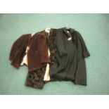 A 40’s astrakhan Coat, a black woollen 50’s Dereta coat with astrakhan collar, and a 40’s woollen