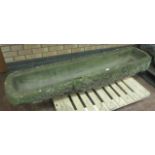 A 19th Century long Stone Trough with rounded ends, approx 6ft 2in x 1ft 4in