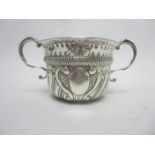 A Victorian Britannia standard silver two handled Bowl gadroon embossed, London 1899