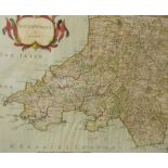 ROBERT MORDEN. South Wales, engraved map, coloured, 14 x 17 1/2 in