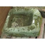 An irregular shaped stone Trough, approx 32 x 24 1/2 (max) x 12in