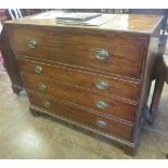 A 19th Century mahogany Secretaire Chest with fitted interior of drawers and compartments above