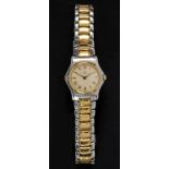 A Lady’s EBEL Wristwatch the cream dial with roman numerals and date aperture in bi-metal case on