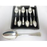 A George III silver Table Spoon old english pattern, York 1812, maker: Cattle & Barber, and six