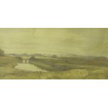 EDWARD HARGITT. An extensive river landscape with a distant view to St Patrick’s College,