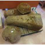 Two large sandstone Staddle Stones, approx 46in H