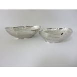 A pair of plated pierced oval Bread Baskets, 14in