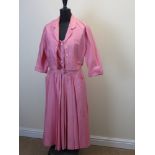 A pink Horrockses for Harvey Nichols sleeveless boat necked Dress and matching Jacket, a 50’s