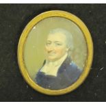 B. PYM. Portrait miniature of a Gentleman, wearing a dark coat, and white stock, on ivory,