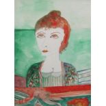 JOHN BELLANY R.A. A Fishergirl, signed, watercolour, 30 x 21 1/4 in