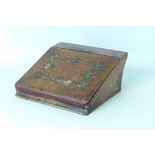 A 19th Century tooled leather Writing Box with hinged cover and fitted interior, 12in W