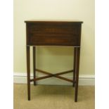 A mahogany and cross-banded two drawer Side Table with satinwood stringing on square tapering