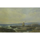 JOHN HENRY MOLE. On a Shore, signed, watercolour, 11 x 17 1/2 in