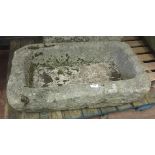 A stone rectangular Garden Trough, 33 x 16in