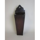 An antique mahogany Candle Box with hinged lid, 18in H x 6in W