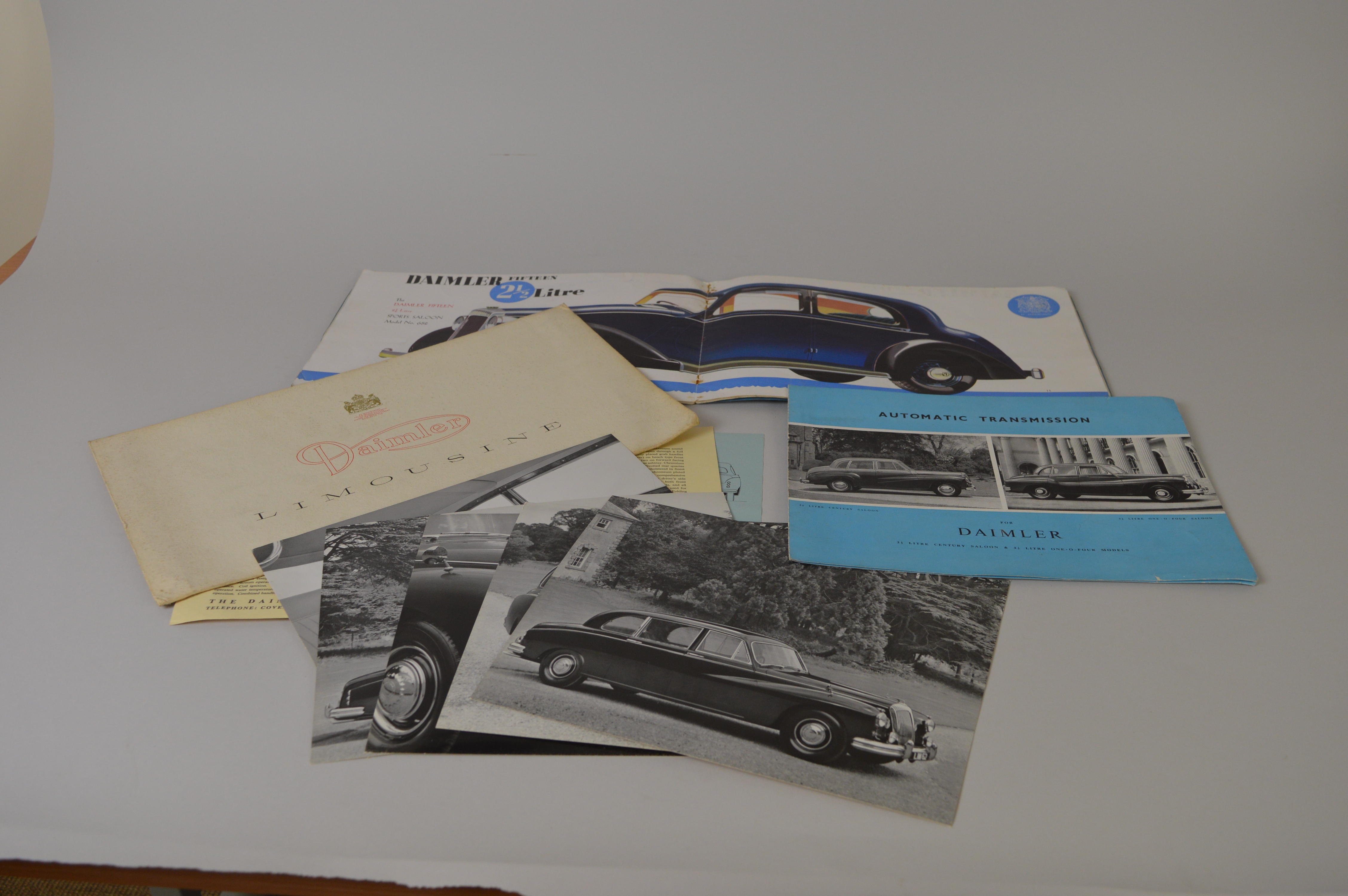 A 20-page Brochure on the Daimler 15hp 2 1/2-litre plus a  press pack with photos of the Daimler