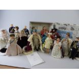 A collection of Peggy Nisbet Dolls. Nisbet began doll production in coronation year. The