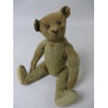 WITHDRAWN - A German fully jointed Teddy Bear with boot button eyes, long arms and hump. With Steiff