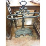 A Victorian cast iron Stick Stand with shell feet, 2ft 6in