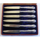 A set of six Edward VII silver Tea Knives, Sheffield 1903, cased