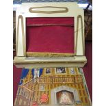 A Triang Art Deco style toy Theatre with some figures and backdrops. Books of plays viz: Jack and