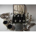 Six William IV silver Teaspoons old english pattern engraved initials, Exeter 1836, maker: W.W,