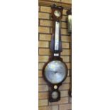 A 19th Century mahogany framed Barometer and Thermometer with silvered dials engraved F Amadio and