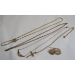 A box link Chain stamped 750, 9ct gold Earrings, Chains, etc