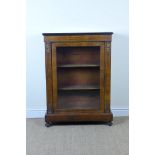 A Victorian  walnut Pier Cabinet with inlaid satinwood to the frieze above a single glazed door