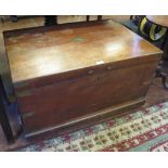 A 19th Century mahogany and brass bound Silver Chest with inset handles and single fitted baise