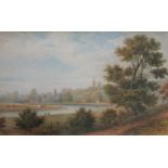 GEORGE REYNOLDS GILL. View towards Ross-on-Wye, signed, watercolour, 6 x 9 1/2 in